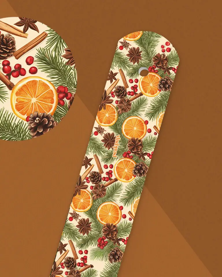 peakpup pupon für Unique Design Hundehalsband - Winterkollektion - Orangen Design