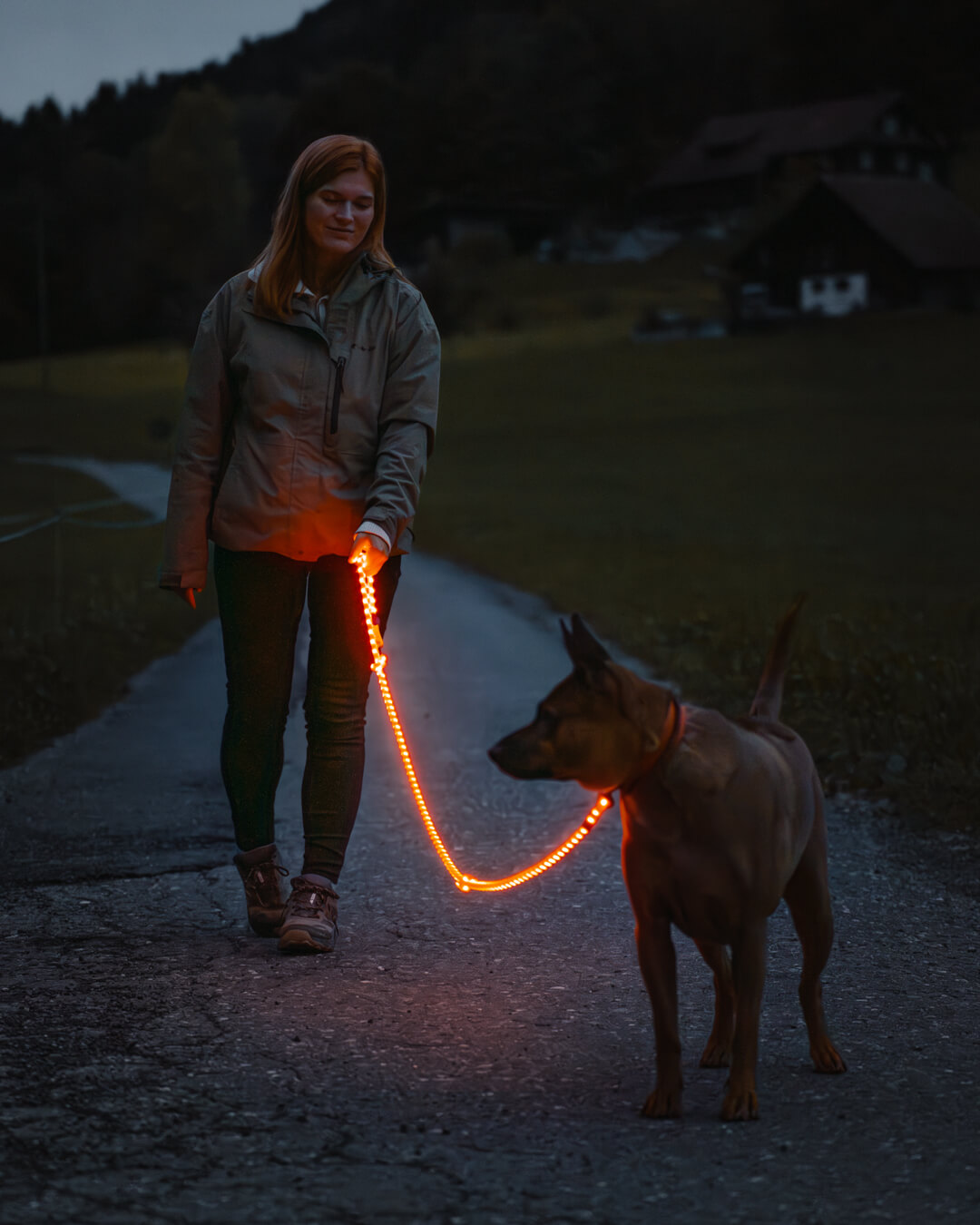 lightlead_outdoor_02 peakpup lightlead - LED Leine mit Akku und USB-C